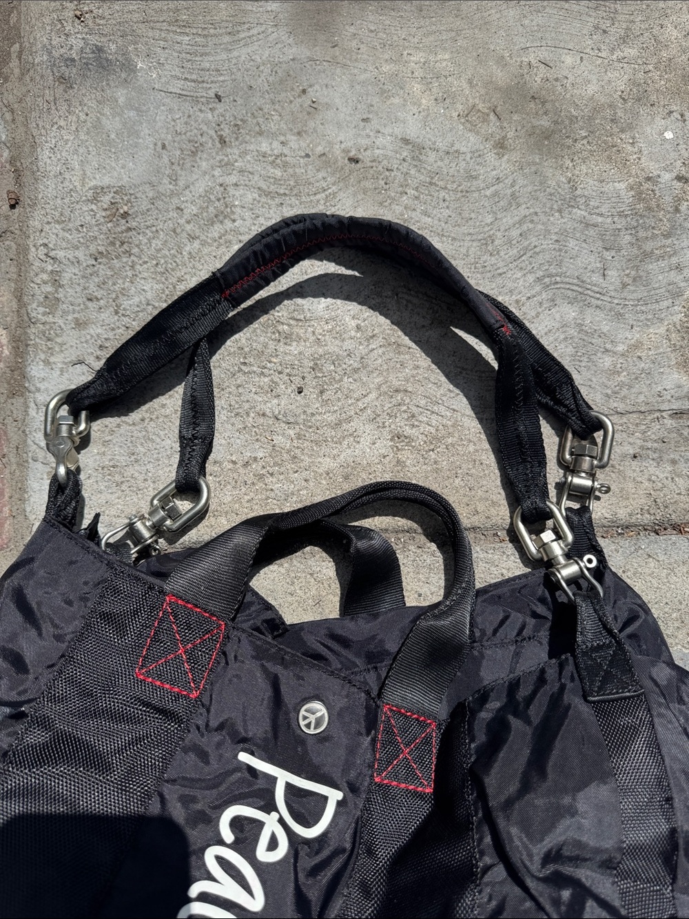 Peace Love World Black Tote Duffle Overnight Bag - Picture 6 of 6